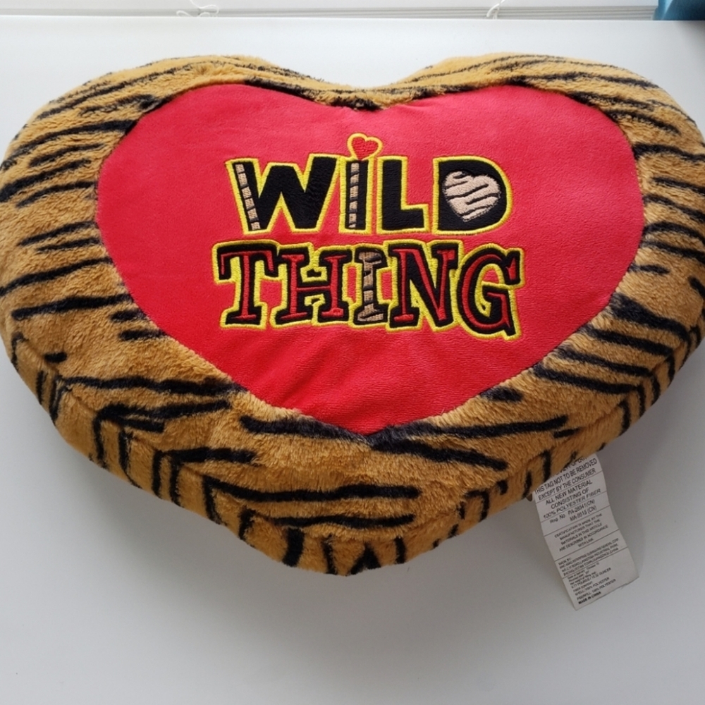 Valentine's Day Wild Thing Pillow.  23" L x 15" H x 4½" W. NWT